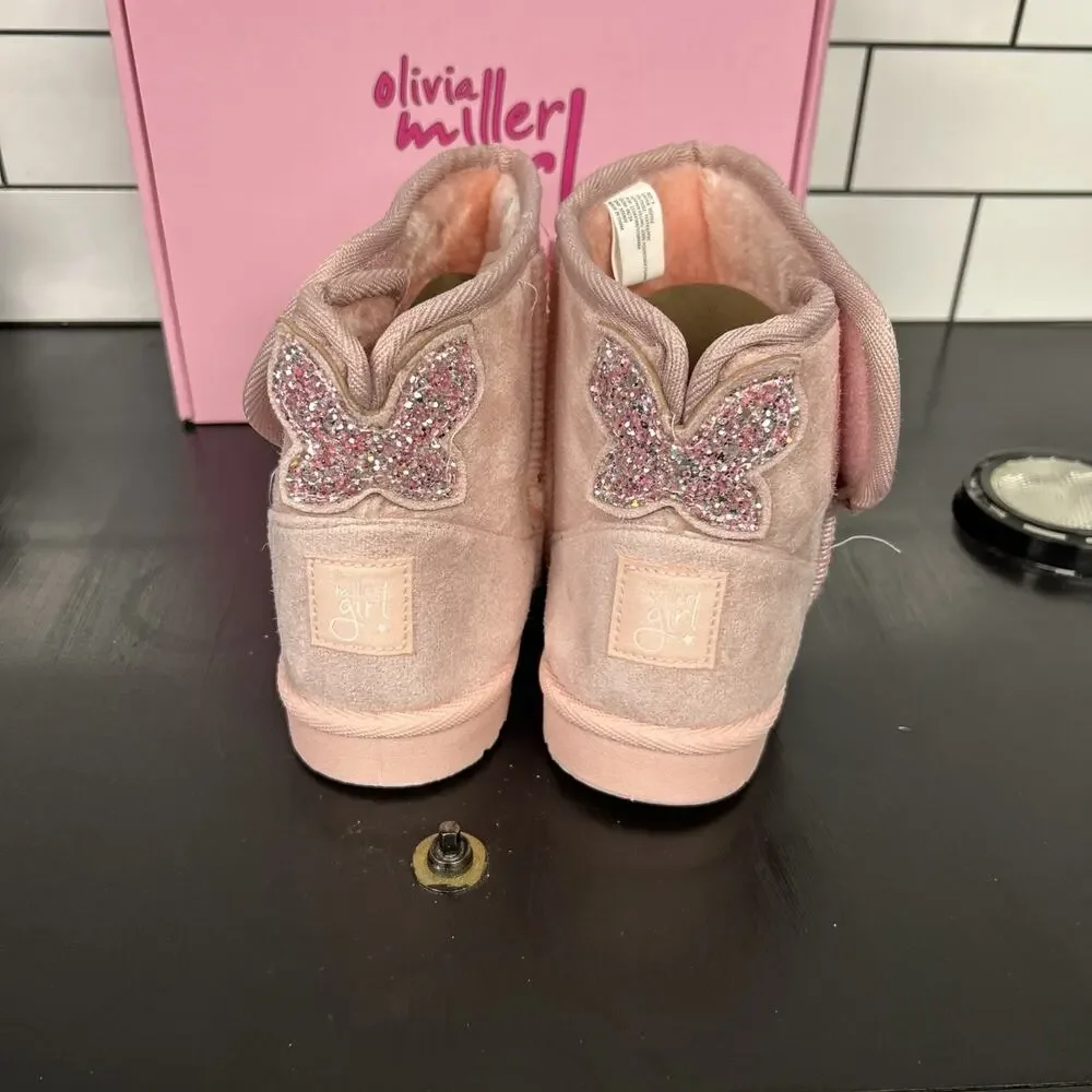 Olivia Miller Girl - Boot - Glitter Pink Butterfly - Girls Size 5